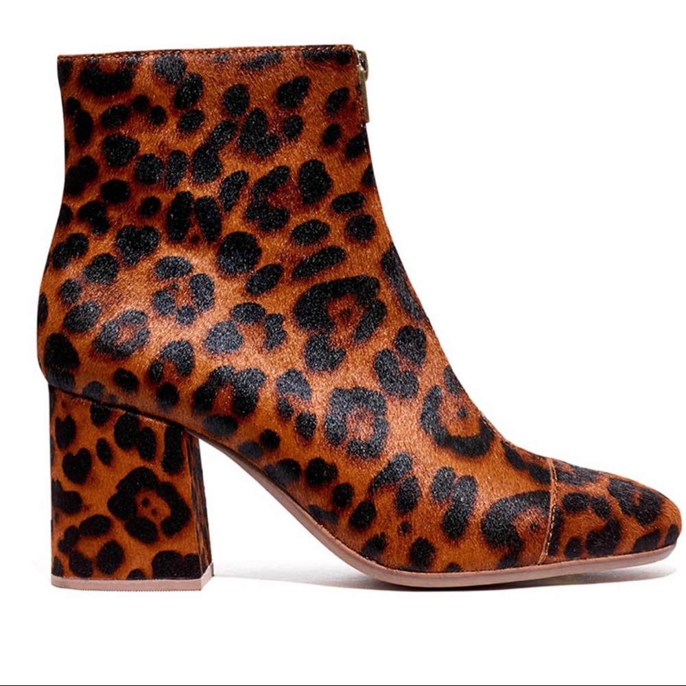 Madewell Amalia Zip Boot in Leopard Calf Hair